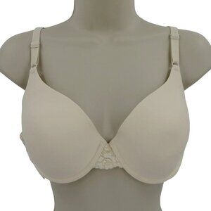 Maidenform 36D Bra 7909 Cream Lace Accent Underwire One Fabulous Fit T Shirt